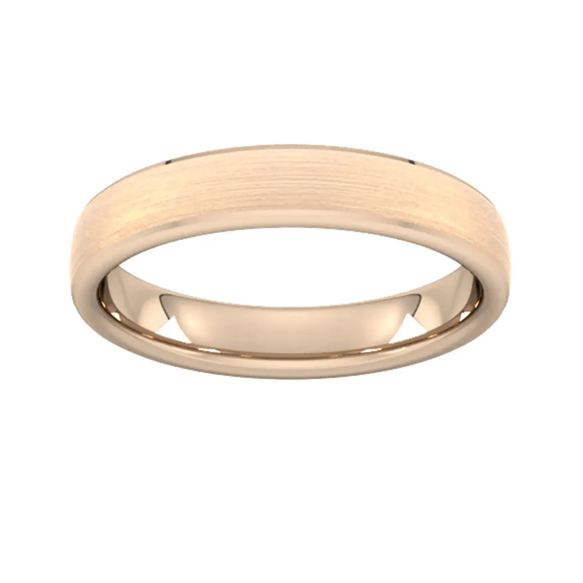 For Him 4mm Traditional Court Heavy Polished Chamfered Edges With Matt Centre Wedding Ring In 18 Carat Yellow Gold