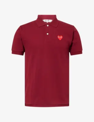 COMME DES GARCONS PLAY Heart Motif-Logo Cotton Polo Shirt