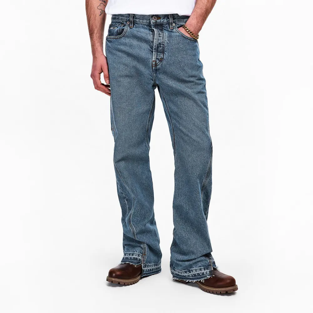 Gallery Dept Men's Wide Leg Jeans in Medium Wash, additional product view 3