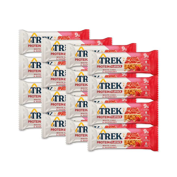 TREK White Chocolate & Raspberry Protein Flapjack 16x 50g