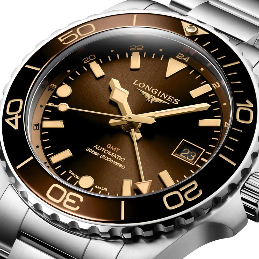 Longines HydroConquest 41mm Mens Watch Brown Stainless Steel in Brown, additional product view 3