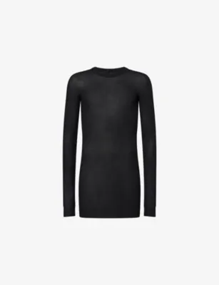 RICK OWENS Long-Sleeve Ribbed Silk-Blend T-Shirt