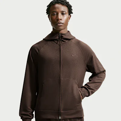 Nike Primary NanoKnit Men's Dri-FIT UV Protection Full-Zip Performance Hoodie - Baroque Brown/Tar/Heather/Baroque Brown