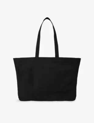 POLO RALPH LAUREN Crest-Embroidered Cotton-Canvas Tote Bag in BLACK, additional product view 3