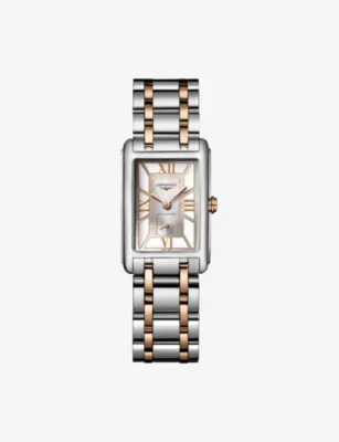 LONGINES L5.255.5.75.7 DolceVita Rectangular Stainless-Steel And Red PVD Quartz Watch