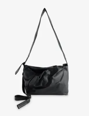 YOHJI YAMAMOTO Puff Leather Crossbody Bag