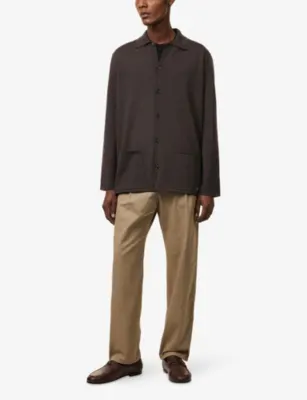 VALENTINO GARAVANI VLogo Signature Pointed-Collar Virgin-Wool Cardigan detail 2