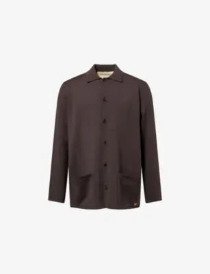 VALENTINO GARAVANI VLogo Signature Pointed-Collar Virgin-Wool Cardigan