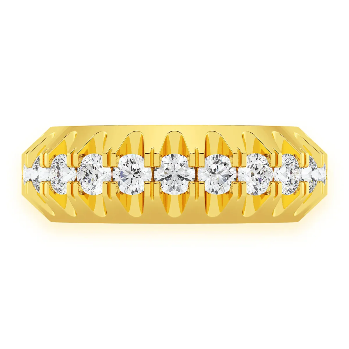 For Him Pyramid Diamond Band