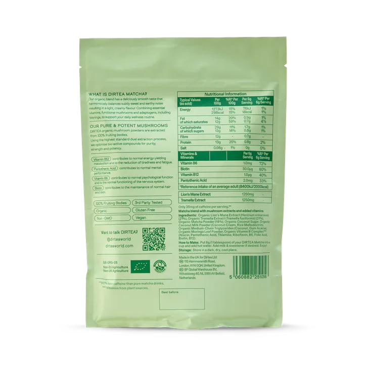 DIRTEA Matcha Mushroom Superblend 2500mg 180g detail 2
