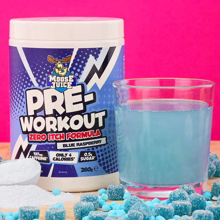 Muscle Moose Zero Itch Pre Workout - Blue Raspberry 280g detail 2