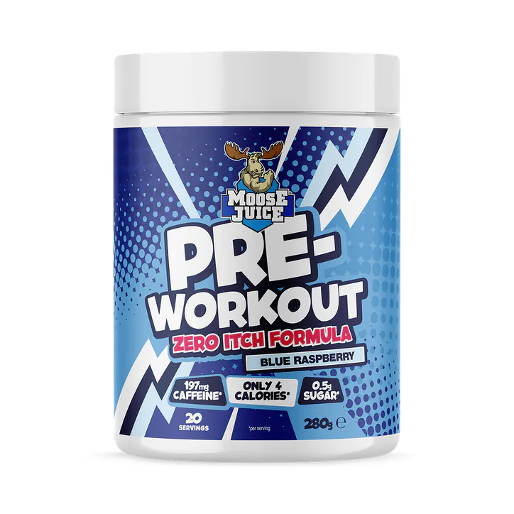 Muscle Moose Zero Itch Pre Workout - Blue Raspberry 280g