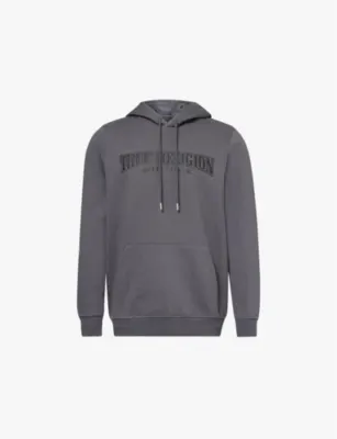 TRUE RELIGION Painted embossed brand-print regular-fit cotton-blend hoody