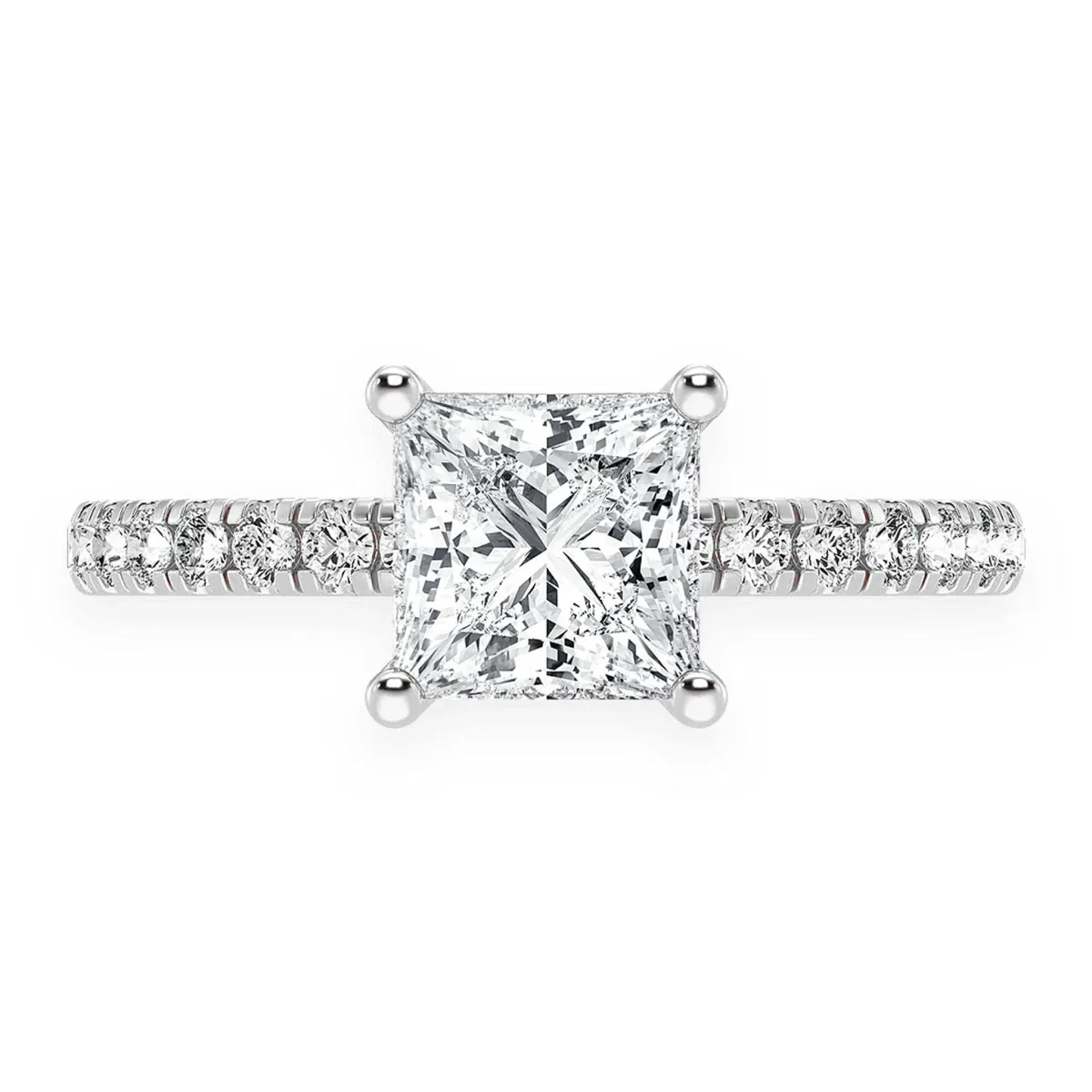 For Him 1ct Princess Cut Under Halo Diamond Ring in Rose Gold / 1.00ctw Princess Diamond (K/SI2) / Natural Diamond – Ring