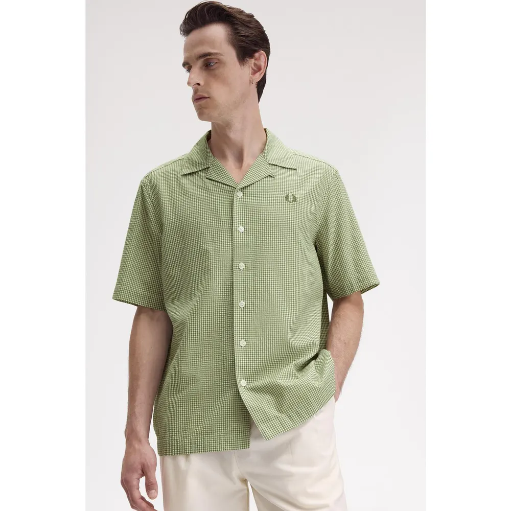 Fred Perry Men's Gingham Short Sleeve Shirt