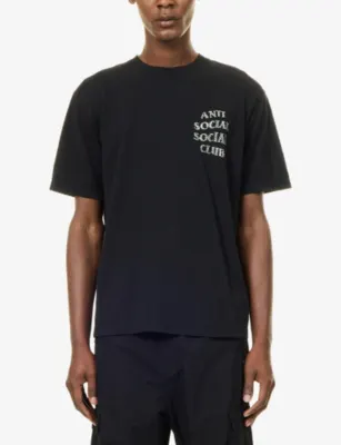 ANTI SOCIAL SOCIAL CLUB Rhinestone-Embellished Logo Cotton T-Shirt detail 3