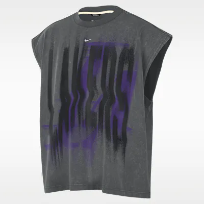 Nike Los Angeles Lakers Standard Issue Men's Nike Sleeveless Basketball Top - Iron Grey/White