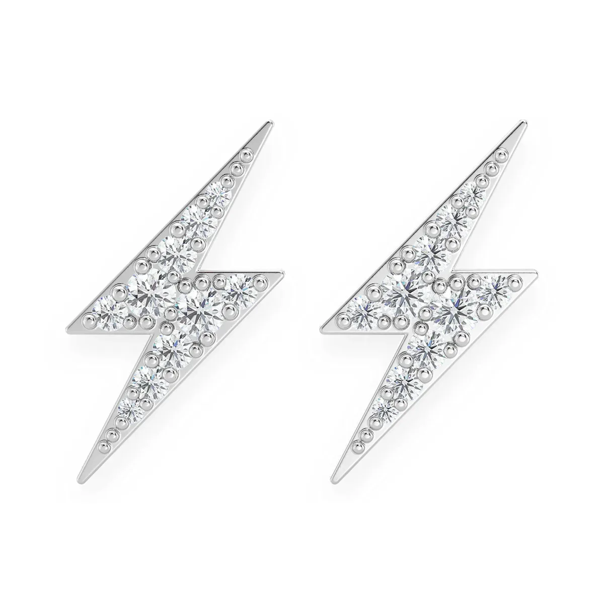 For Him Lightning Diamond Studs in Standard / White Gold / Natural Diamond – Earring