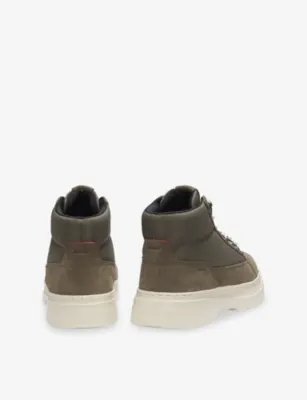 HUGO Hybrid Suede Leather Boots - EUR 40 / 6 UK MEN in Open Green, additional product view 3