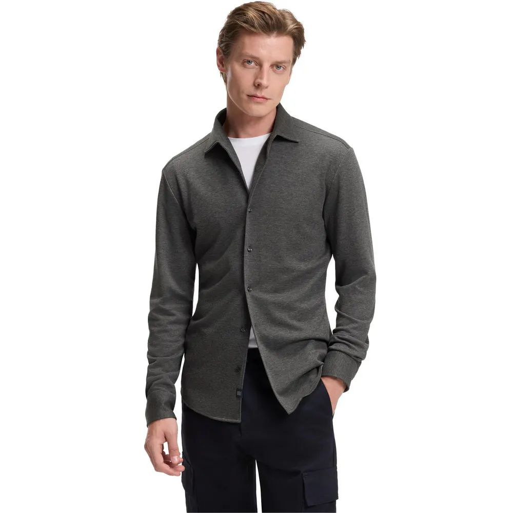 Boss Men's Rudy Double Breasted Lyocell Long Sleeve Slim Fit Shirt detail 2