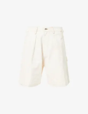 STORY MFG Lush Carpenter Pleated Cotton Shorts in ECRU – Mens | Trousers & shorts | Shorts
