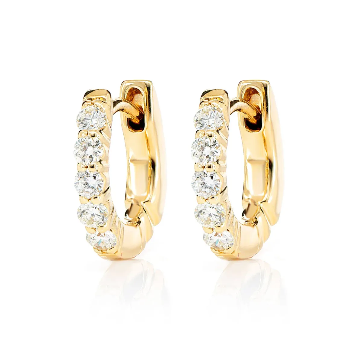 For Him 3pt Diamond Scallop Huggie Hoop Earrings in Rose Gold / Lab Grown Diamond – Earring