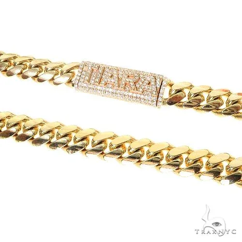 RINA - For Him CUSTOM Custom Made Diamond Lock Miami Cuban Link Chain 67242 in Rose Gold / 16 Inches – Chain
