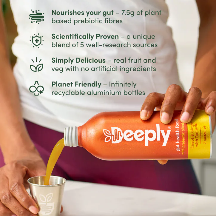 Deeply Gut Health Food With Prebiotic Plant Fibre Carrot & Ginger With Turmeric 455ml, additional product view 3