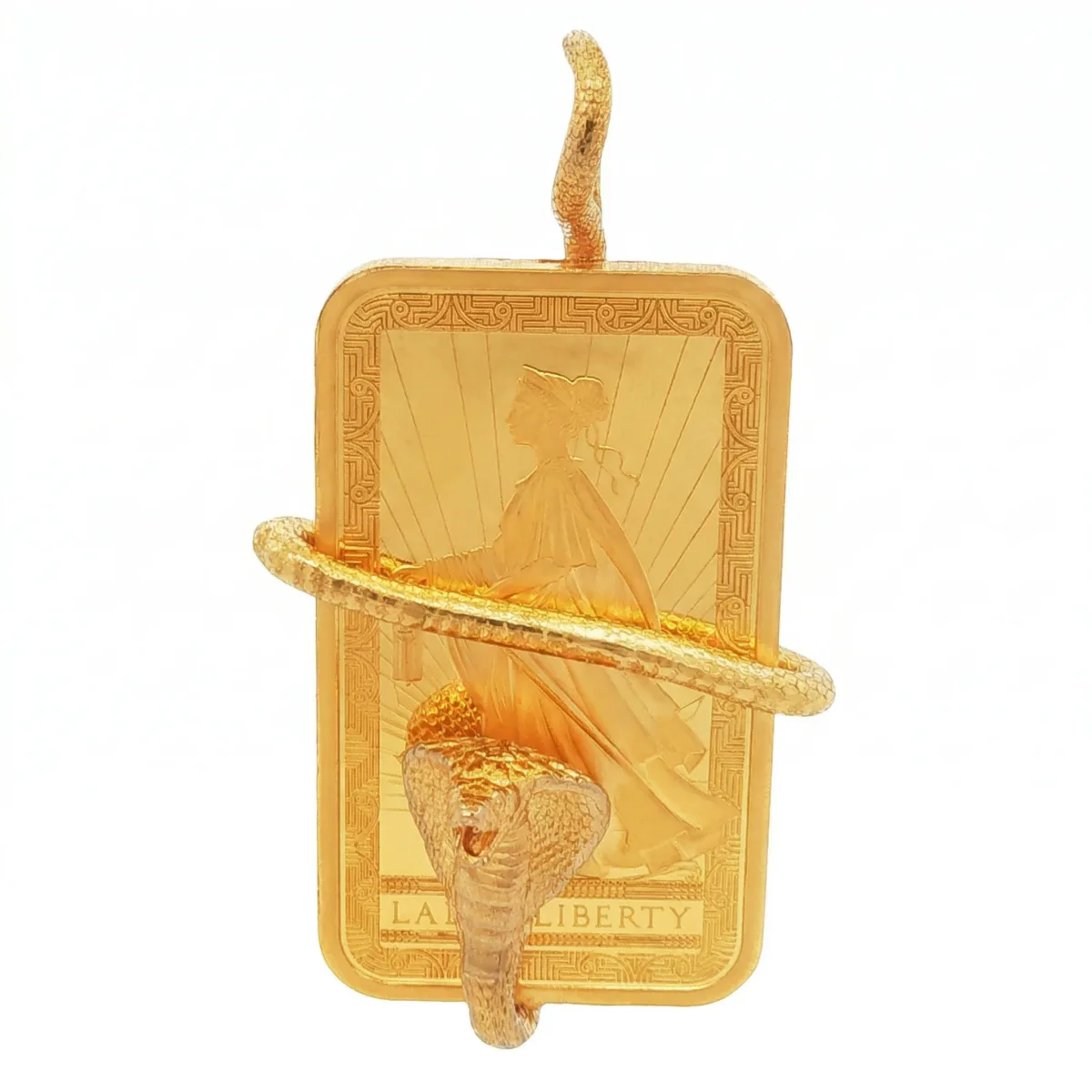 DANNY - For Him CUSTOM Handmade 24K Gold Snake Wrapped Around 1 oz PAMP Suisse 71280 – Bullion