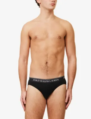 POLO RALPH LAUREN Logo-waistband low-rise pack of three stretch-cotton briefs detail 2