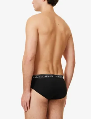 POLO RALPH LAUREN Logo-waistband low-rise pack of three stretch-cotton briefs detail 3