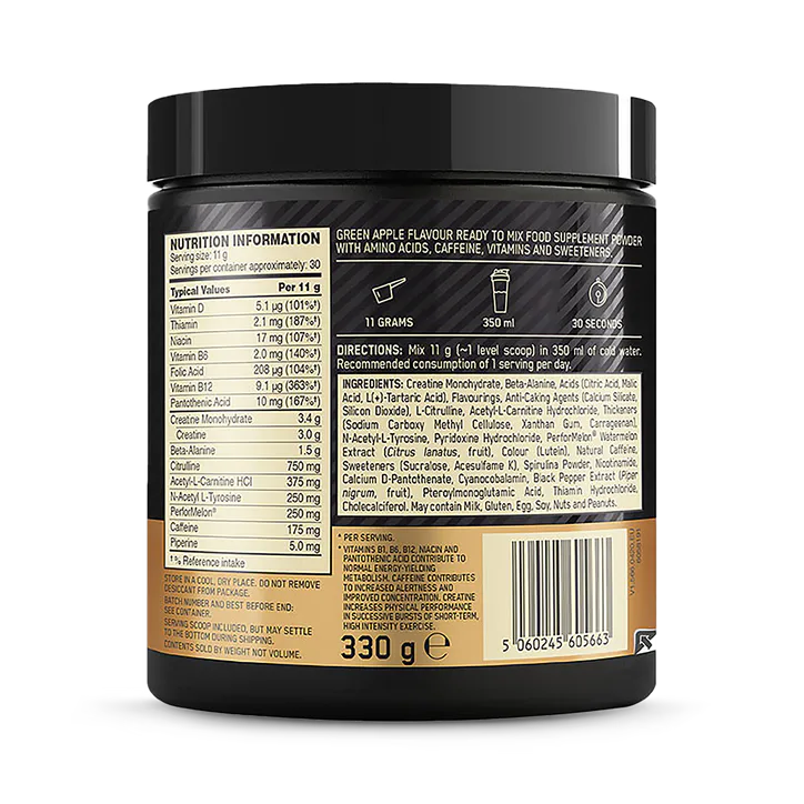 Optimum Nutrition Gold Standard Pre Workout Green Apple 330g detail 3