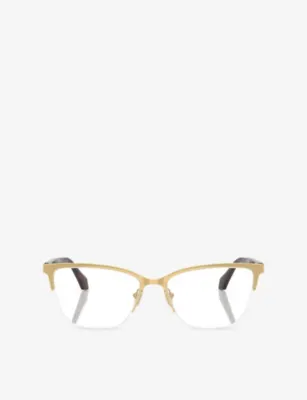 VERSACE VE1304 Square-Frame Metal Optical Glasses in GOLD – Mens | Glasses