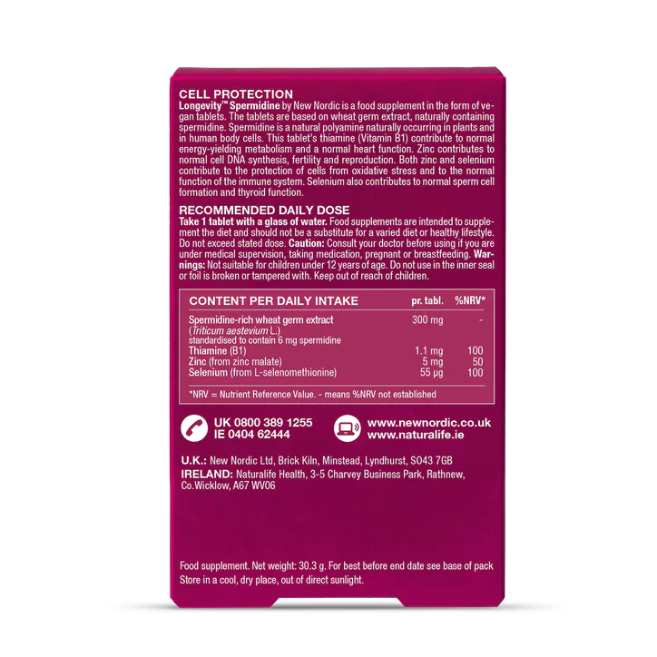 New Nordic Longevity Cell Protection 30 Tablets detail 2