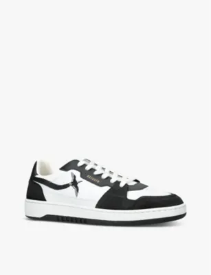 AXEL ARIGATO Dice Lo bird-motif leather and suede low-top trainers - EUR 43 / 9 UK MEN in WHITE/BLK, additional product view 3