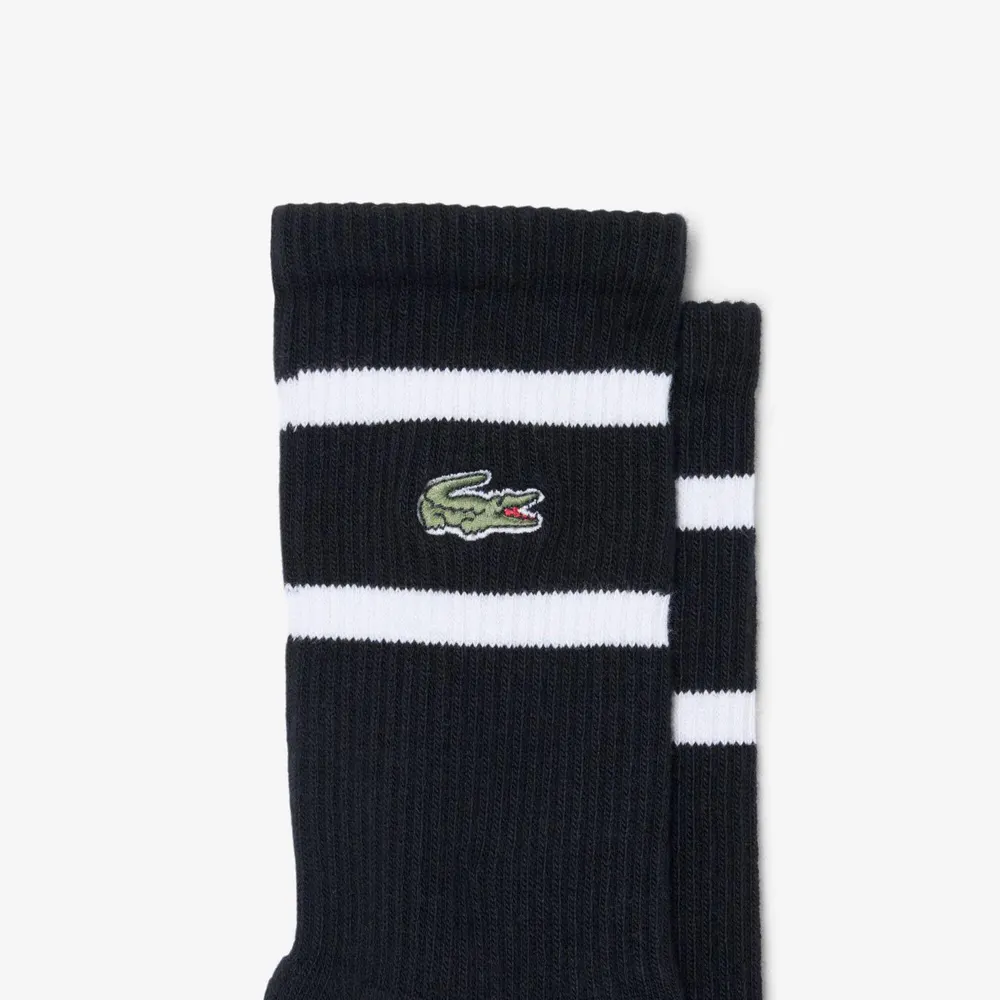 Lacoste Men's Cotton Striped Crew Socks 2 Pack detail 3