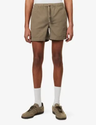 FRAME Canvas High-Rise Cotton Shorts detail 3