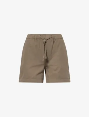 FRAME Canvas High-Rise Cotton Shorts