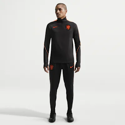 Nike Netherlands Strike Men's Nike Dri-FIT Football Knit Pants - Black/Hyper Crimson/Hyper Crimson