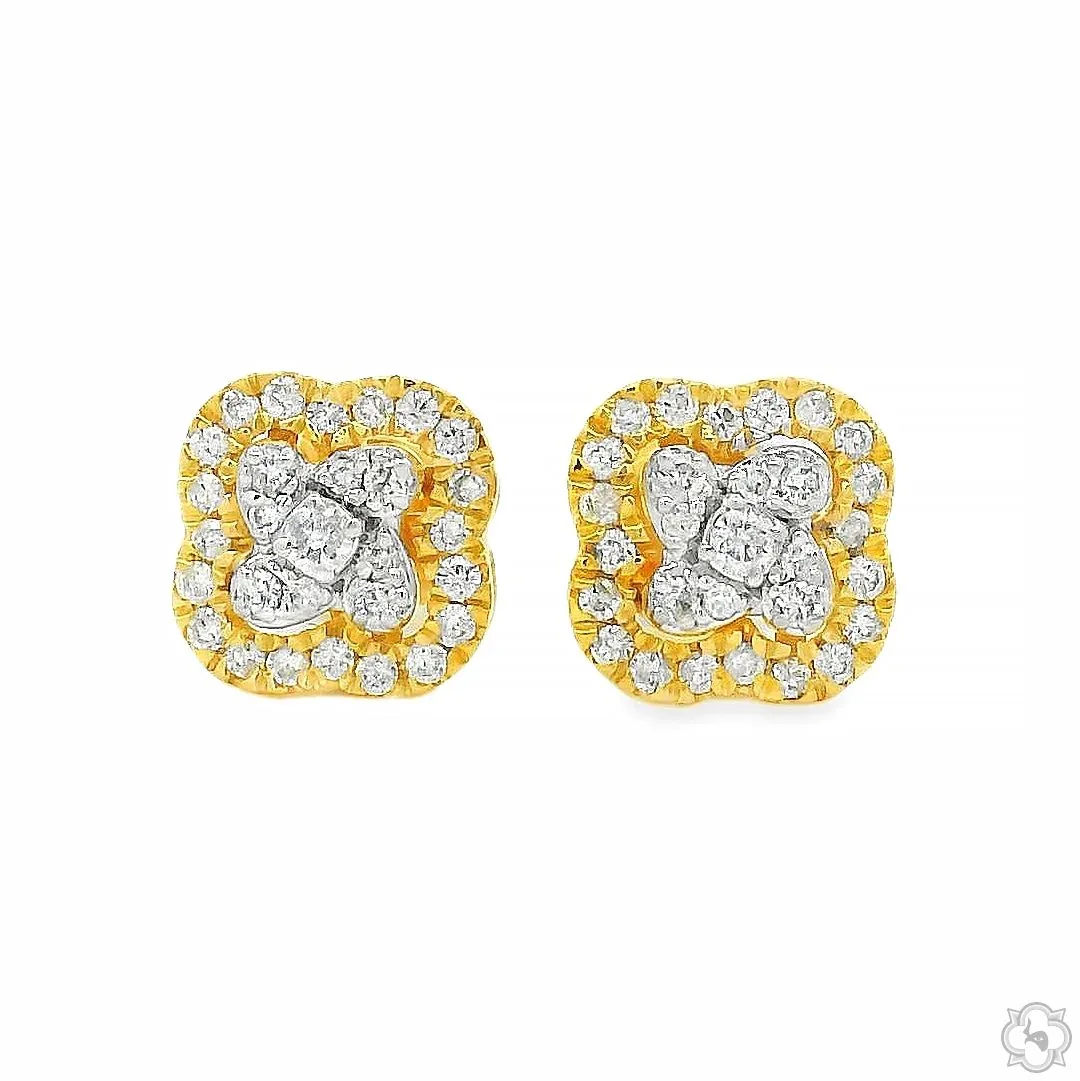 ANNA - LSM Clover Motif Diamond Earrings 70869 in Yellow Gold – Earrings
