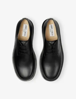 JIMMY CHOO Rowan Derby Leather Loafers - EUR 44 / 10 UK MEN in BLACK, additional product view 2