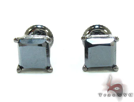 RINA - For Him FACTORY Black Gold Princess Cut Prong Black Diamond Earrings 23287 in Rose Gold – Earrings