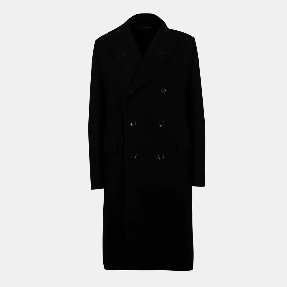 Tom Ford Men's Double-Breasted Horn Button Overcoat
