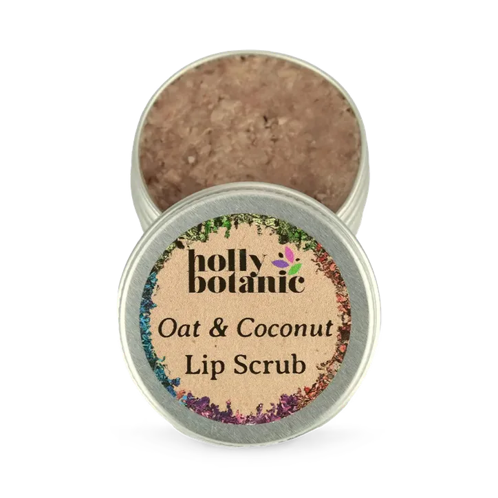Holly Botanic Natural Lip Scrub | Oat & Coconut | 17g