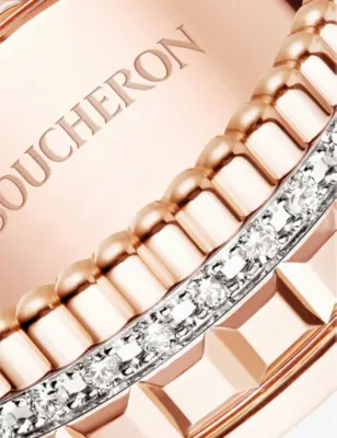 BOUCHERON Quatre Radiant Edition rose-gold and 0.24ct diamond ring - 58mm in PINK, additional product view 2