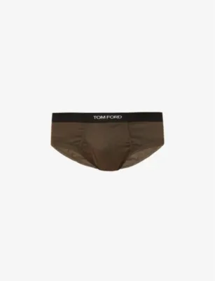 TOM FORD Branded-waistband fitted stretch-cotton briefs