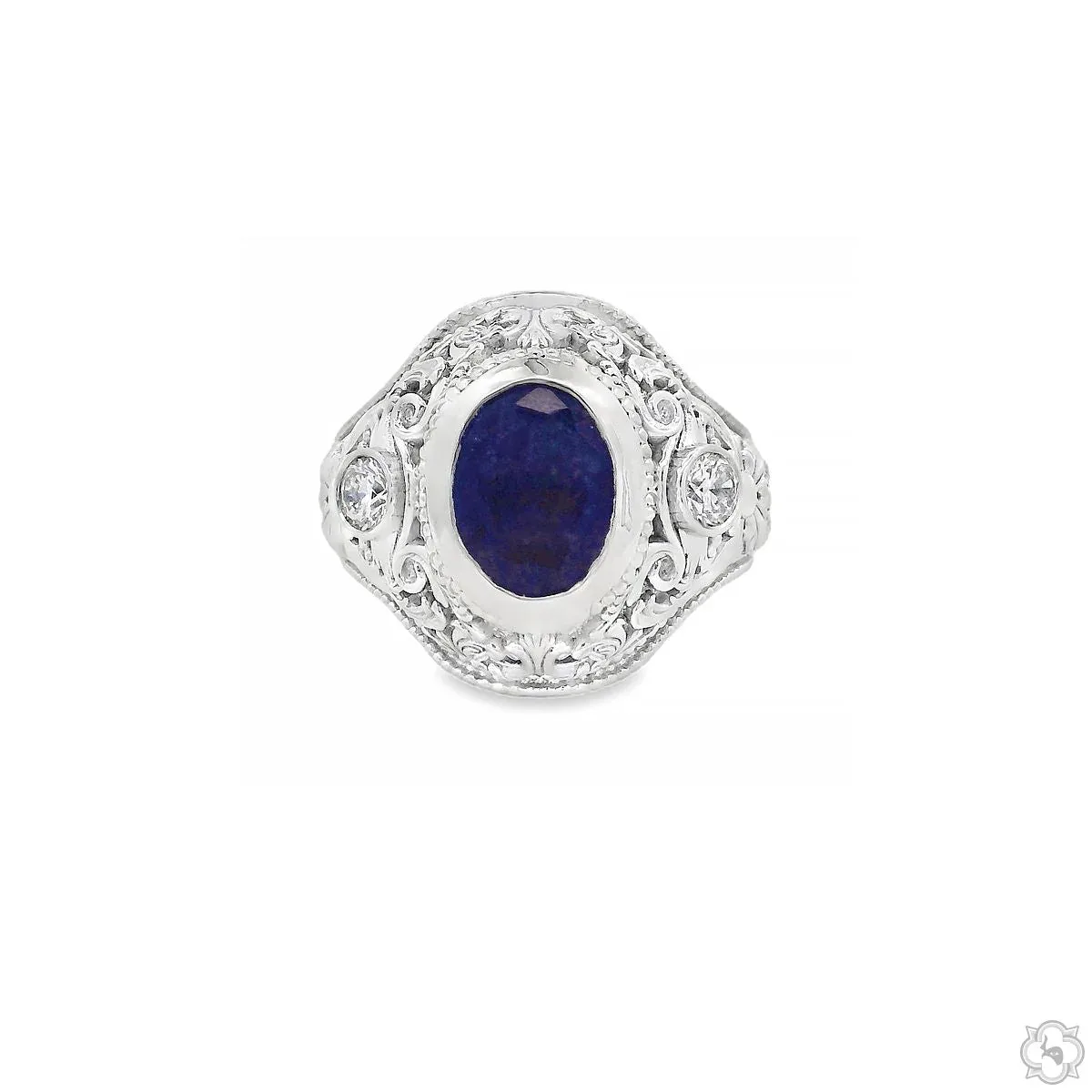 MARYAM - For Him SILVER Sapphire Crest Filigree Ring 70517 in 10 – Ring