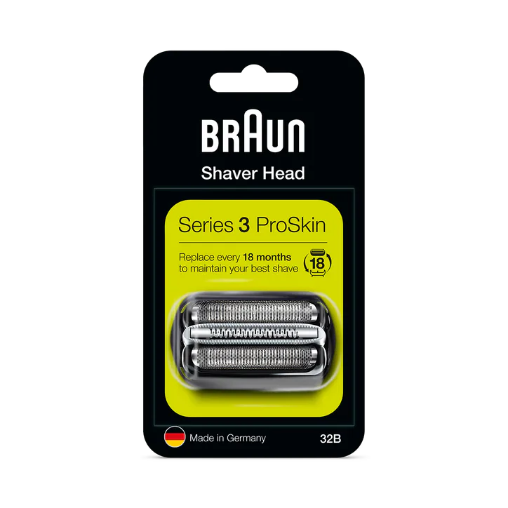 BRAUN Series 3 32B Electric Shaver Head Replacement - Black