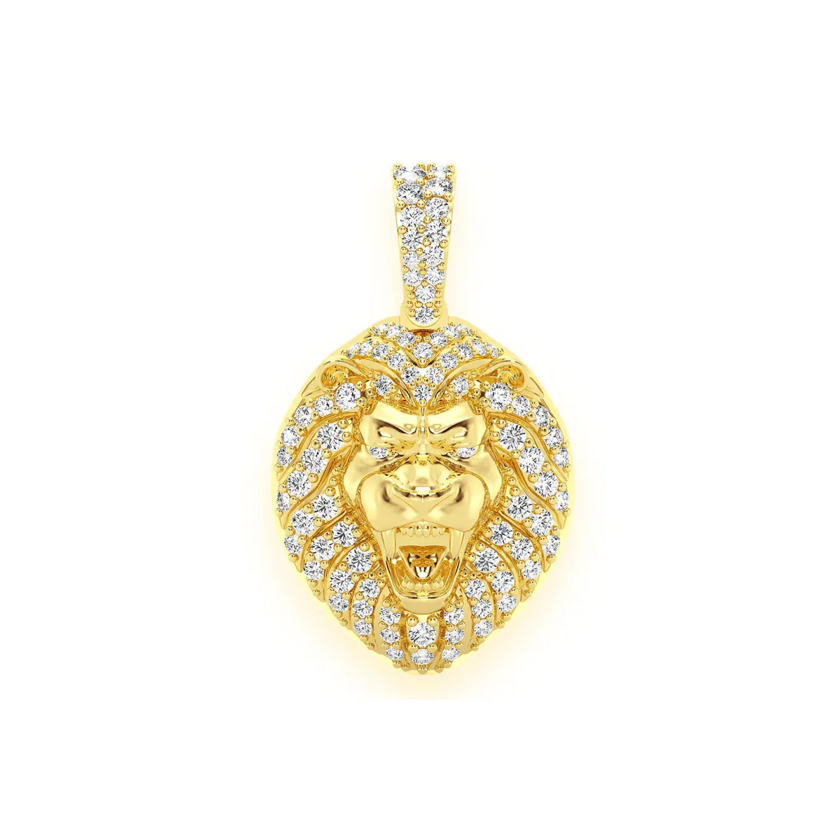 For Him Lion Head Diamond Pendant in 0.50ctw / Yellow Gold – Pendant