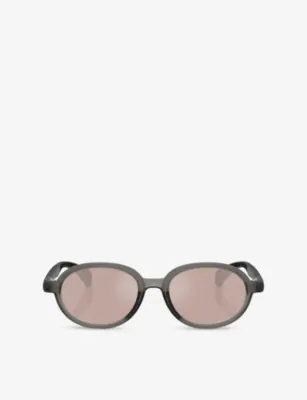 MONCLER ME8006 Caprice Oval-Frame Injected Sunglasses in GREY – Mens | Sunglasses | Oval